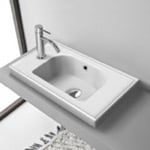 Drop in Bathroom Sink, Modern, Rectangular, 47, Arya CeraStyle 043600-U/D by Nameeks