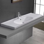 CeraStyle 067600-U/D By Nameek's Arte Drop In Bathroom Sink With Counter  Space, White Ceramic, Rectangular - TheBathOutlet