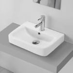 CeraStyle 035200-U/D Small Drop In Sink in Ceramic, Modern, Rectangular