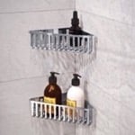 Set of Matte Black Shower Baskets, Wire Gedy 2419B-14 by Nameeks