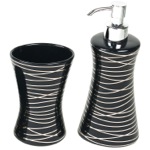 Gedy 3933-57 By Nameek's Diva Toilet Brush Holder, Hourglass Shaped,  Anthracite and Silver Finish - TheBathOutlet