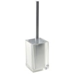 Gedy 3933-57 By Nameek's Diva Toilet Brush Holder, Hourglass Shaped,  Anthracite and Silver Finish - TheBathOutlet