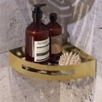 Gedy 2479-88 Matte Gold Corner Shower Basket