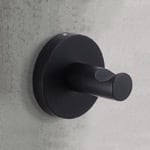 Gedy FE27-14 Matte Black Modern Round Bathroom Hook