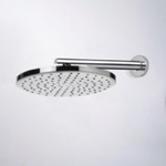 8 inch Wall Mounted Rain Shower Head with Arm, Matte Black, Wellness Remer 359MM20-343-30-NO by Nameeks