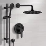 Remer SFR53 Matte Black Rain Shower System with Handheld, Rain Shower Head, Shower Faucet Set