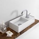 Scarabeo 5129 Rectangular Small White Ceramic Vessel Sink