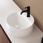 Scarabeo 5401 Round White Ceramic Vessel Sink