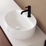 Scarabeo 5402 Oval White Ceramic Vessel Sink