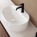 Scarabeo 5403 Oval White Ceramic Vessel Sink