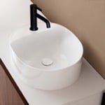 Scarabeo 5404 Small Vessel Sink, Ceramic, Round