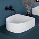 Scarabeo 5411 Modern White Ceramic Vessesl Sink