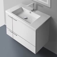 Nameeks SKY12 By Nameek's SKY Modern Bathroom Vanity, Wall Mounted, 32 ...