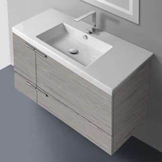 White Corner Wall Mount Cabinet Single Door Bathroom Sink