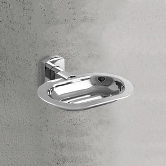 Jack 48.60.10 by WS Bath Collections, Wall Mounted Soap Dish in Polished  Chrome