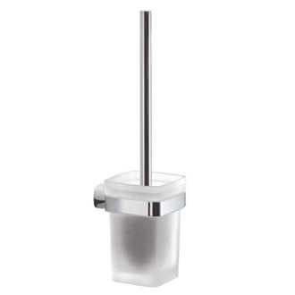 kielle Harmonia - Wall mounted toilet brush and holder, frosted  glass/chrome 40523000