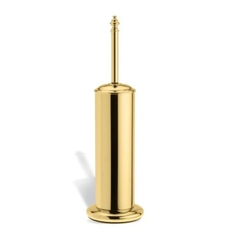 Retro Black And Gold Toilet Brush & Holder - Royal Toiletry Global