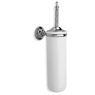 kielle Harmonia - Wall mounted toilet brush and holder, frosted  glass/chrome 40523000