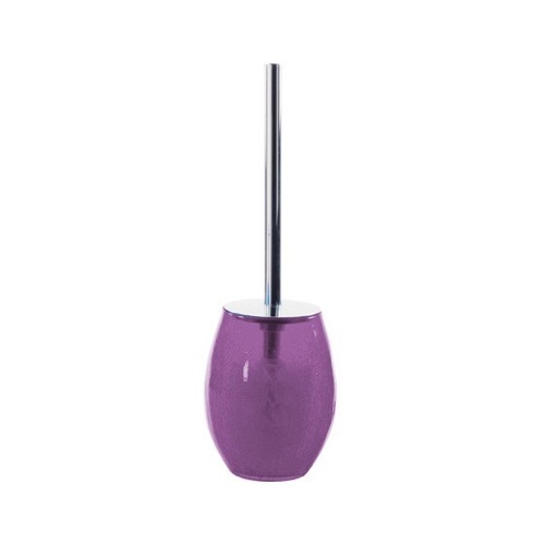 Toilet Brush Holder, Round, Purple, Crackled Glass Gedy GI33-70