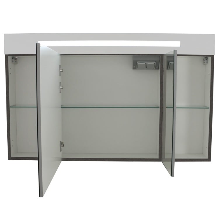 Acf S512 By Nameek S Single Modern 47 Inch Medicine Cabinet With 3 Doors And Neon Light Thebathoutlet