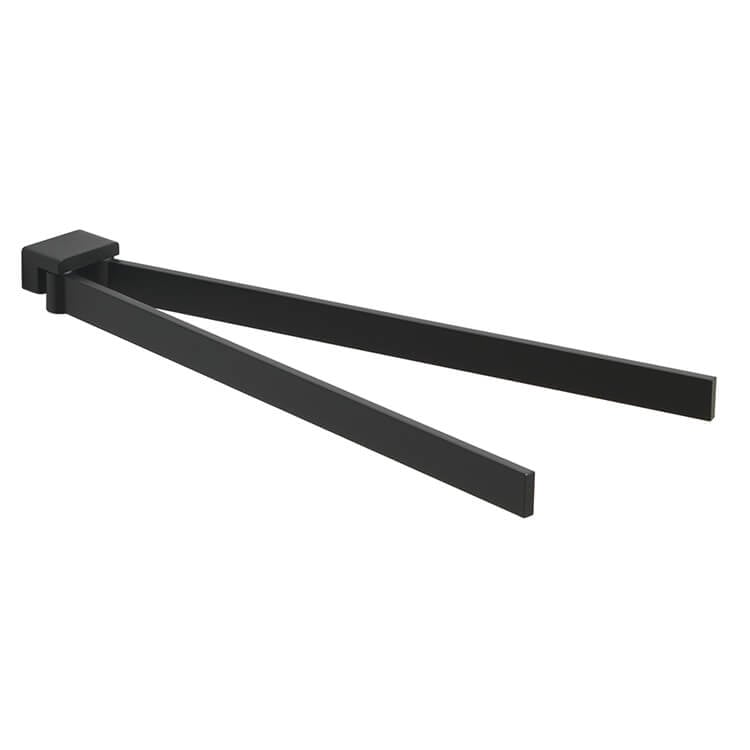 Gedy 5423-M4 By Nameek's Lounge Double Swivel Towel Bar, 15 Inch, Square,  Matte Black - TheBathOutlet