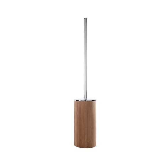 wooden toilet brush holder natural oak