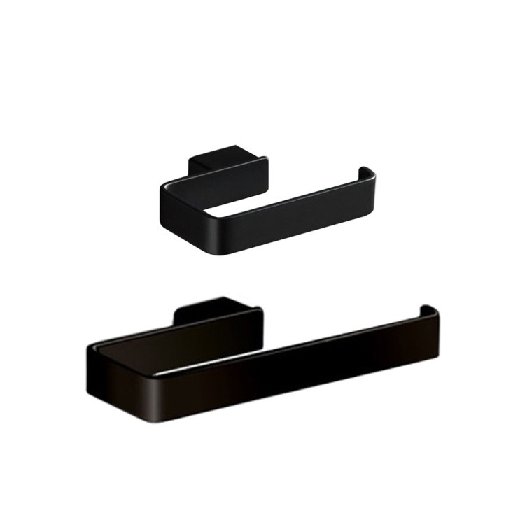 Wall Mounted 4 Piece Matte Black Bathroom Hardware Set, Nameeks BHS01