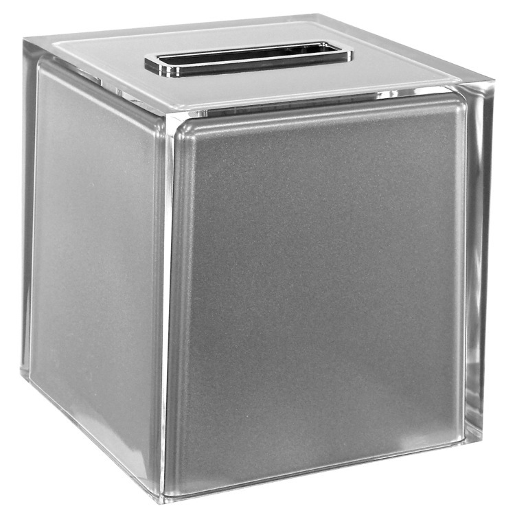 silver tissue box holder