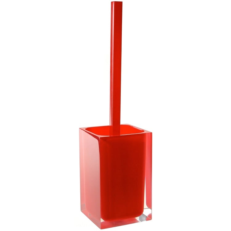 red toilet brush set