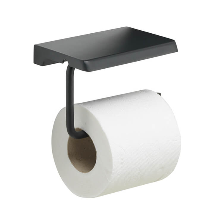 Modern Matte Black Metal Freestanding Toilet Paper Stand with