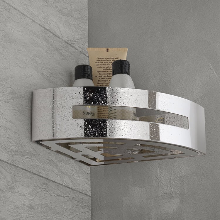 Set of Matte Black Corner Shower Baskets, Wire Gedy 2483B-14 by Nameeks