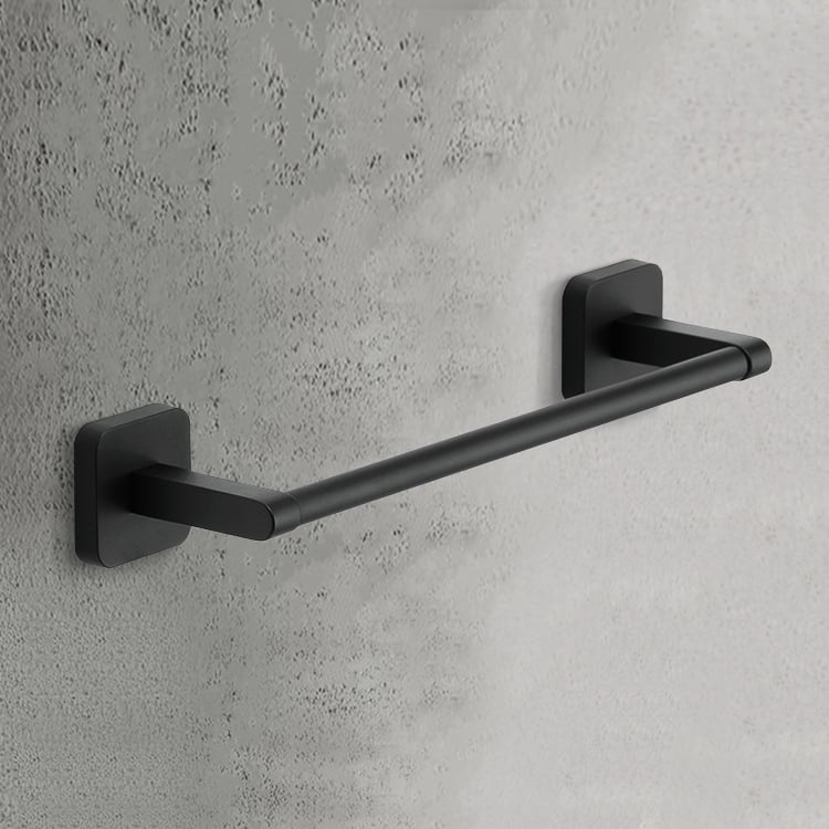 Gedy TO21-30-14 Towel Bar, 12 Inch, Modern, Matte Black