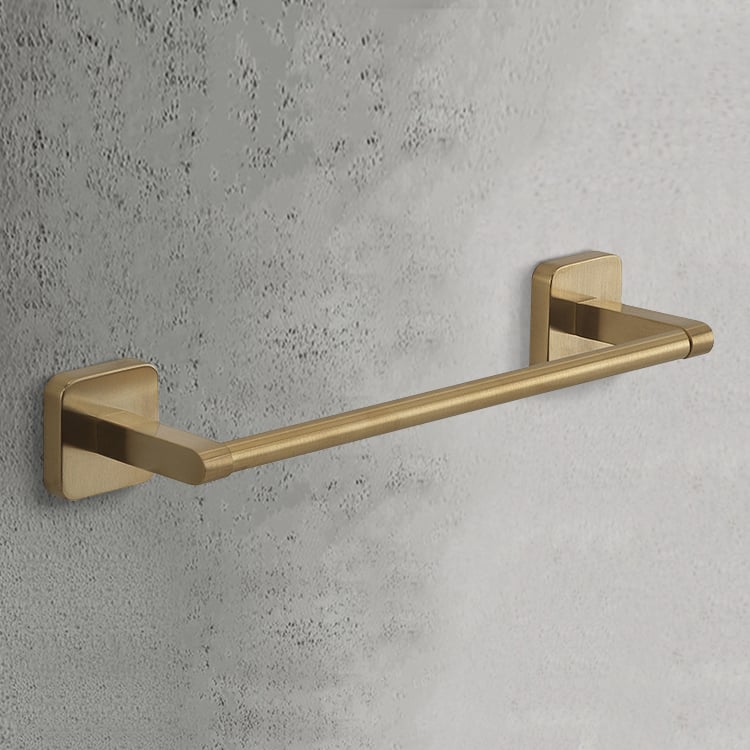 Gedy TO21-30-88 Towel Bar, 12 Inch, Modern, Matte Gold