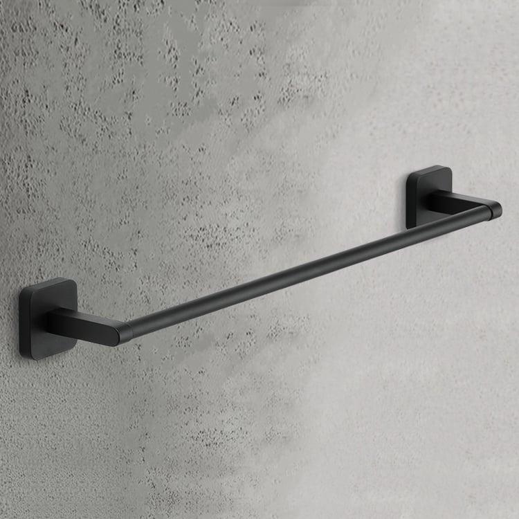 Gedy TO21-45-14 Towel Bar, 18 Inch, Modern, Matte Black