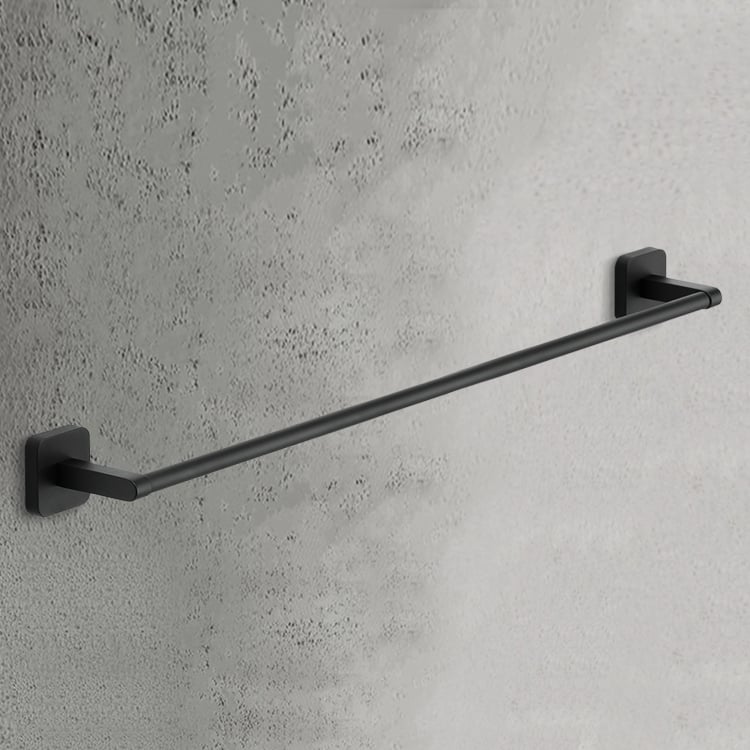 Gedy TO21-60-14 Towel Bar, 24 Inch, Modern, Matte Black