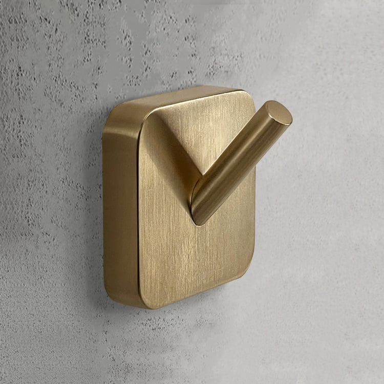 Gedy TO27-88 Bathroom Hook, Modern, Matte Gold