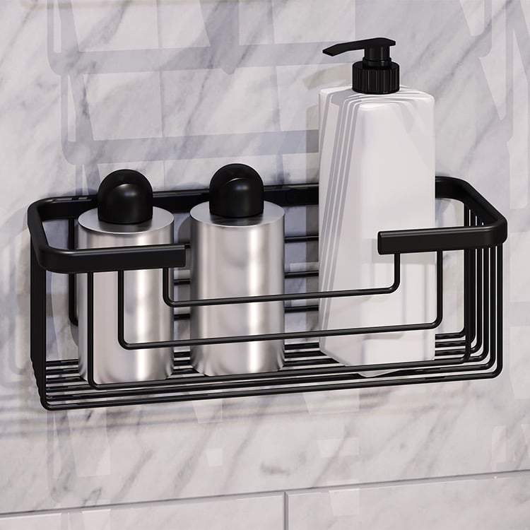 Outline Matte Black Corner Shower Soap Dish