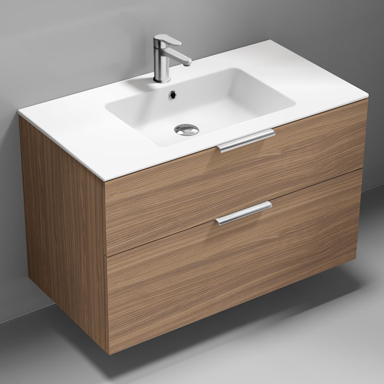 Nameeks IBIZA58 40 Inch Bathroom Vanity, Modern, Walnut