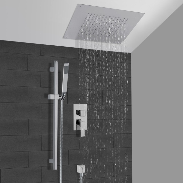 Chrome Shower System With 16