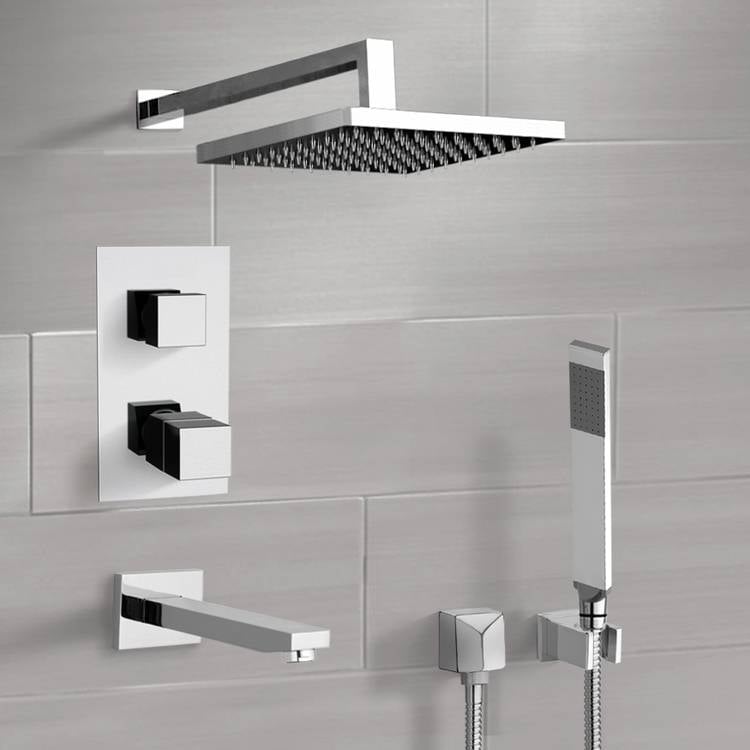 Remer TSH44 By Nameek's Tyga Chrome Thermostatic Tub and Shower Faucet ...