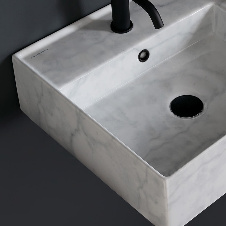 Wall-Mounted Marble Bathroom Sink