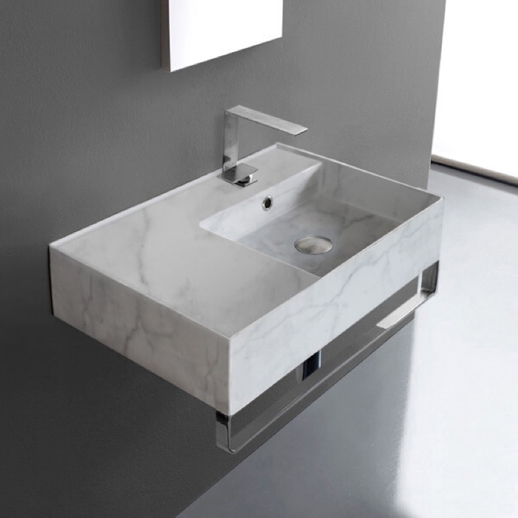 Wall-Mounted Marble Bathroom Sink