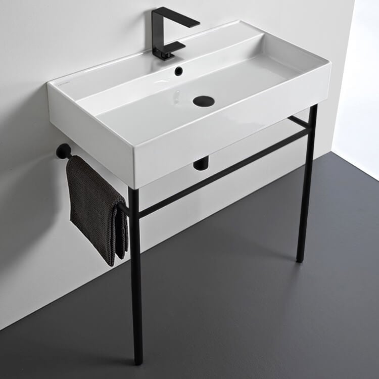 Scarabeo 8031 R-80-con-blk By Nameek's Teorema Console Sink, Matte 