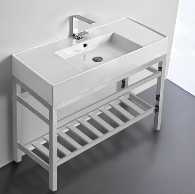 Scarabeo 5124-CON2 By Nameek's Teorema 2 Modern Ceramic Console Sink ...