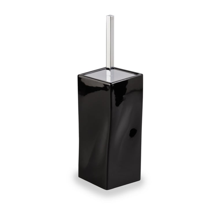 black ceramic toilet brush holder