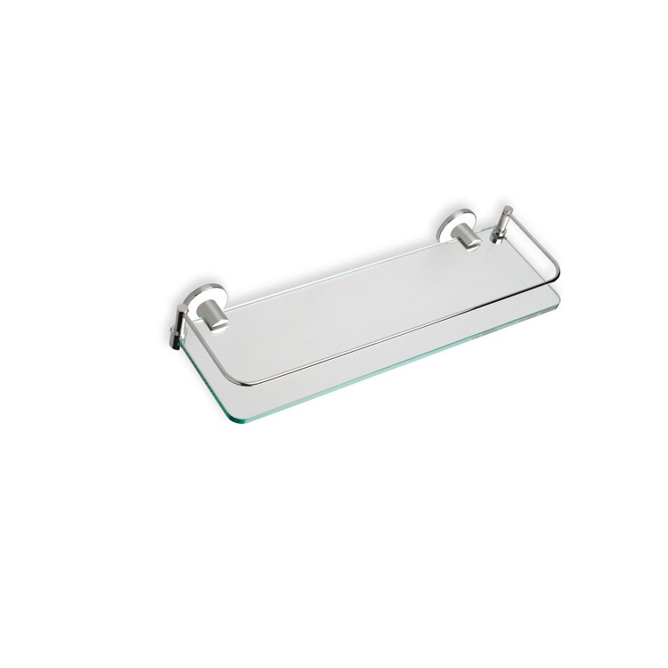 Satin Nickel Clear Glass Bathroom Shelf, Medea StilHaus 819-36 by Nameeks