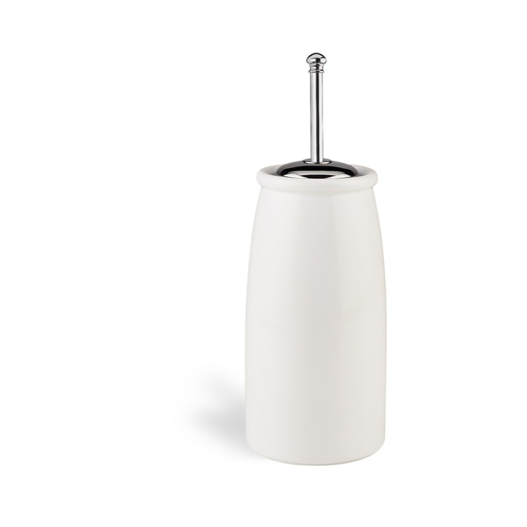 white ceramic toilet brush